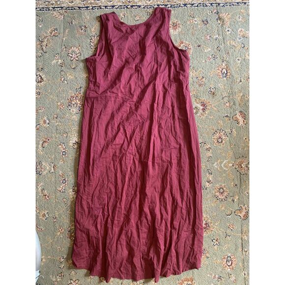 Nataya Victorian Lagenlook Boho Burgundy Embroidered Maxi Sleeveless Dress, 2X - Picture 6 of 6